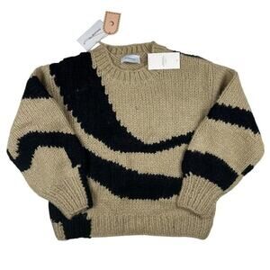 The Wolf Gang Palermo Chunky Knit Sweater in Black Wave